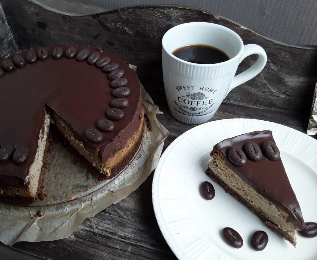 Koffie cheesecake met chocolade