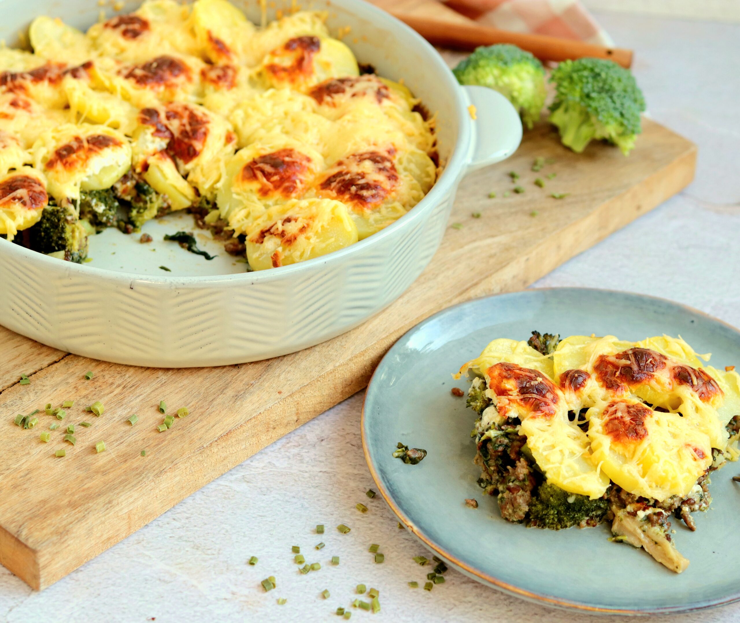 Ovenschotel met broccoli, spinazie en roomkaas (low FODMAP, lactosevrij, glutenvrij)